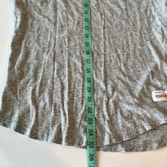 Kansas City Royals Baseball MLB Mitchell & Ness Mens M Henley Shirt Gray‎ Blue - Picture 8 of 8